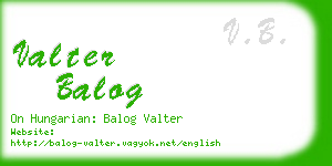 valter balog business card